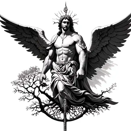 Archangel Michael With A Tree Of Life