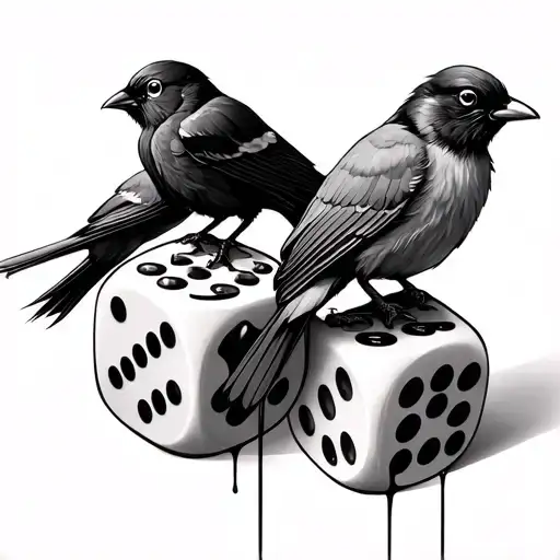 Three Birds On A Dripping Dice