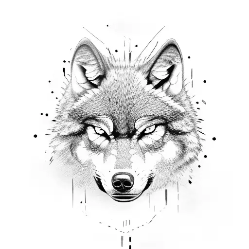 Angry Wolf And Forest