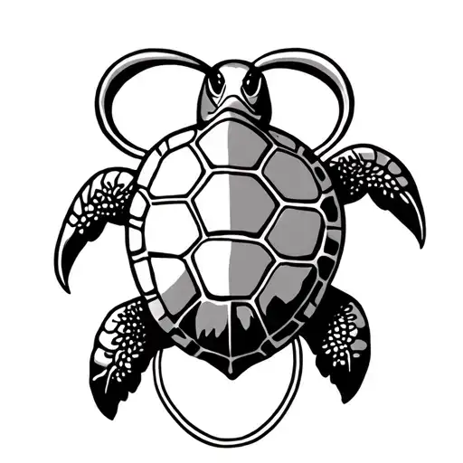 Infinity Symbol And Sea Turtle