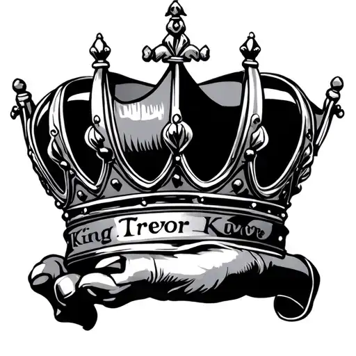 King Crown With Trevor Name On Top Of Hand