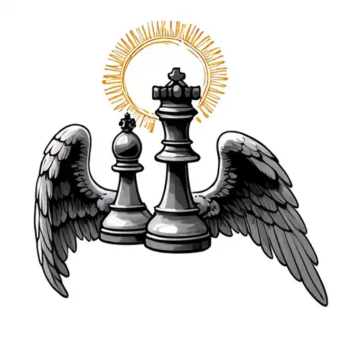 King Chess Piece With Angel Halo