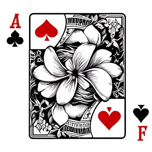 Plumeria With Queen Of Hearts Playing Card