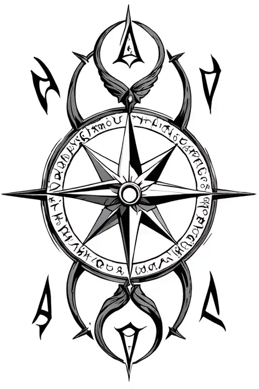 Norse Compass With Runes Encircling Seeking