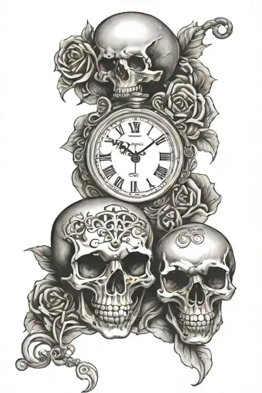 Momento Mori Pocket Watch Skull