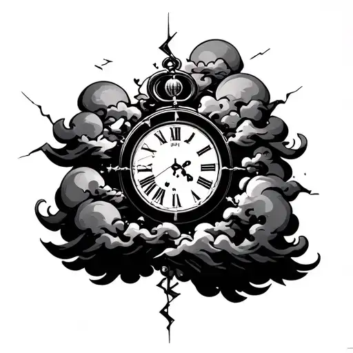 Broken Clock Clouds Words Hour