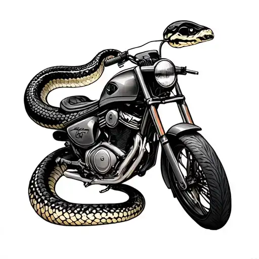 Motorbike Pars With Realistic Snake