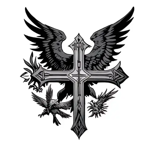 Serbian Orthodox Cross And Eagle
