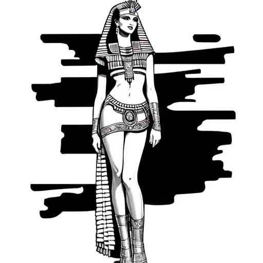 Cleopatra Pin Up In Egyptian Outfit Standing