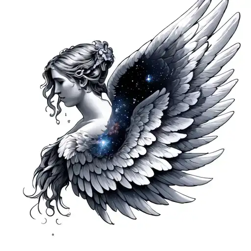 Angel Wing And Galaxy