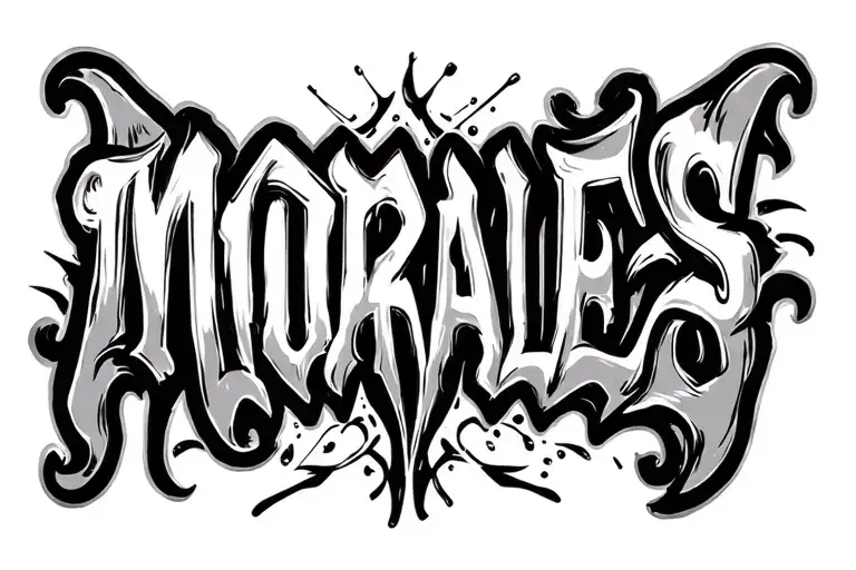 Morales With Gangster Letters