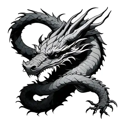 Dragon Wrapped Band Tattoo In The Hand