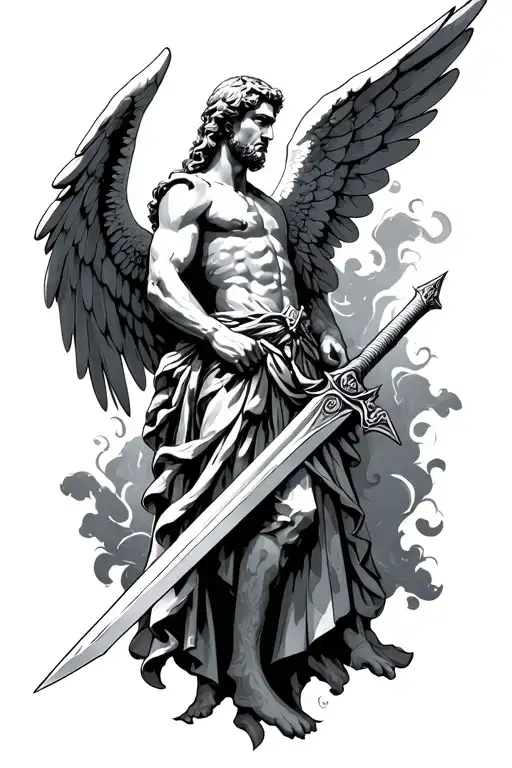 Michael The Archangel With Sword Intertwined