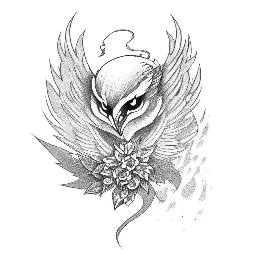 Phoenix With Flowers