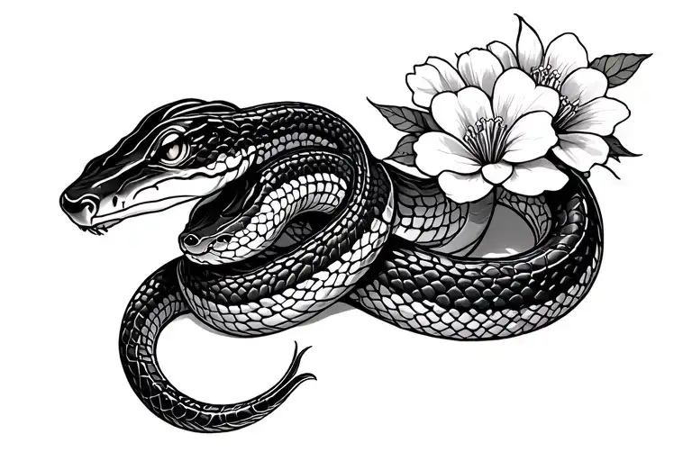 Snake With Flowers