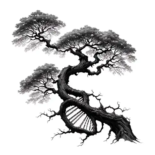 Tree With Dna Helix Trunk