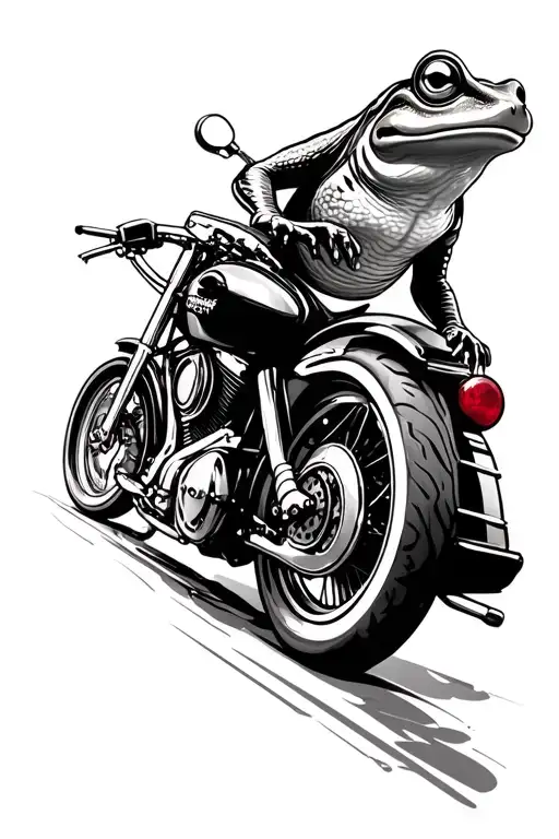 Frog Riding A Harley Davidson Motorcycle