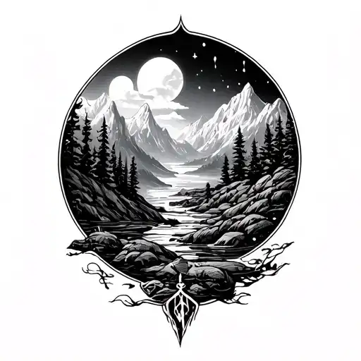 Norse Mythology Featuring Landscape