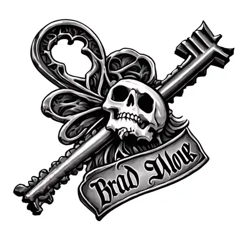 Skeleton Key With Name Brad