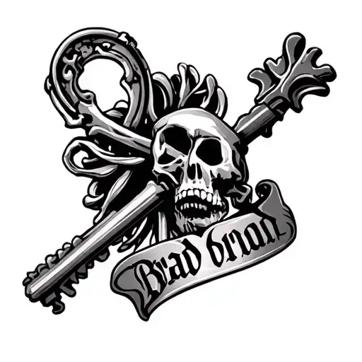 Skeleton Key With Name Brad