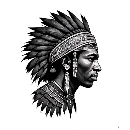 African Warrior And Compass