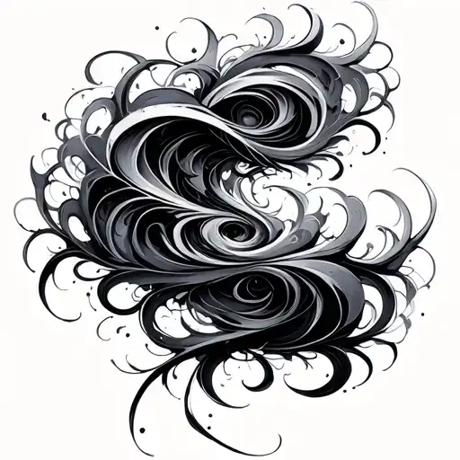 Magic Swirls Forming An Abstract Ink Gun