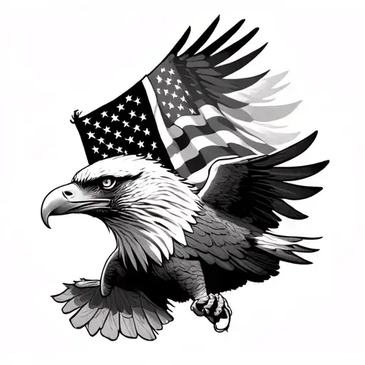Eagle And Us Flag Inside