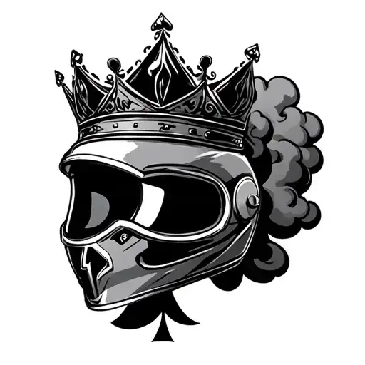 Ace Of Spades Motorcycle Helmet With Cloud And Crown
