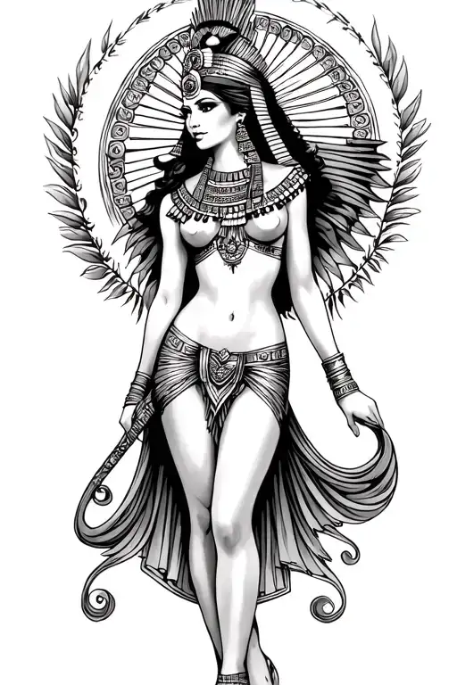 Cleopatra Pin Up Style Full Body With Bangs