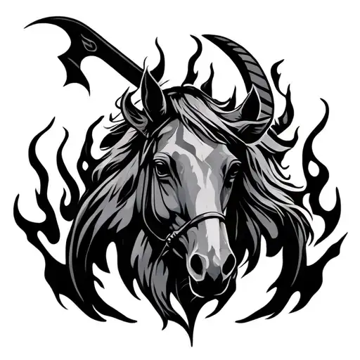 Sagittarius Symbol And Flames