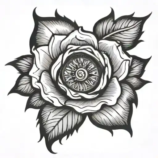 Rose Eye Clock With Rose With The Tattoo Is Commemorative