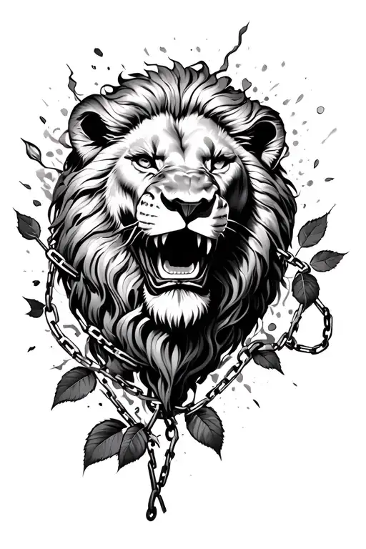 Sisyphus Lion Rose Chains Breaking And Bursting