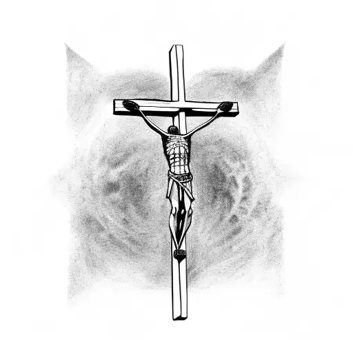 An Alien Crucified In A Cross In The Universe