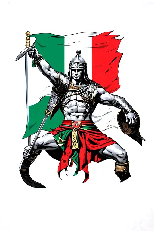 Gladiator Wrapped In Italian Flag