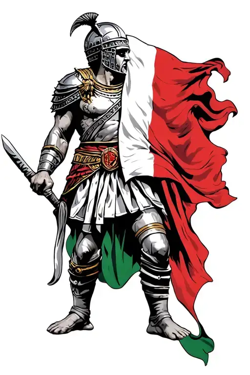 Gladiator Wrapped In Italian Flag