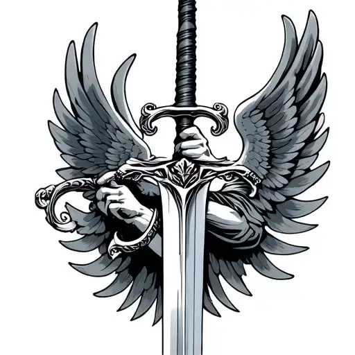 Sword With Wings Holding