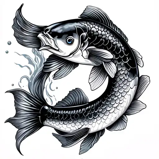 Fortis Fortuna Adiuvat With Carp Koi Fish Transforming