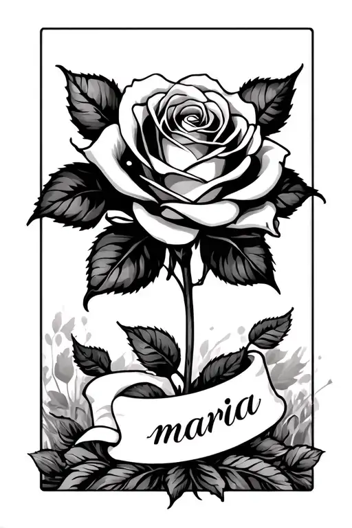 Rose With Name Maria On It
