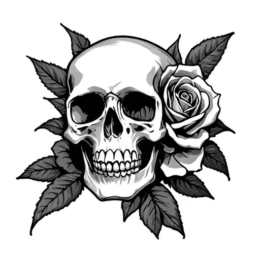 Skull Rose Memento Mori