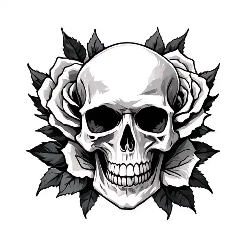 Skull Rose Memento Mori Reaper