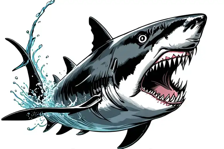 Fast Angry Shark Swimming