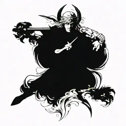 Arch Angel Michael Fighting Wielding A Sword