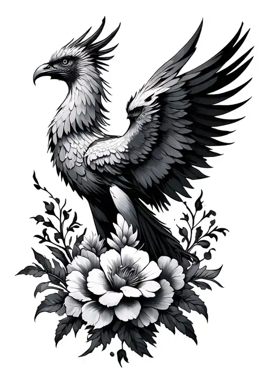 Phoenix With Flowers