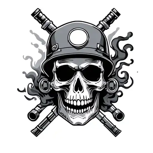 Diesel Mechanic With Smoke Skull