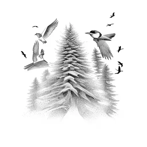 Tree Branch And Birds