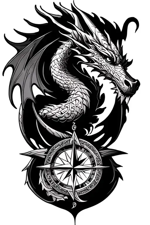 Celtic Dragon And Nordic Compass