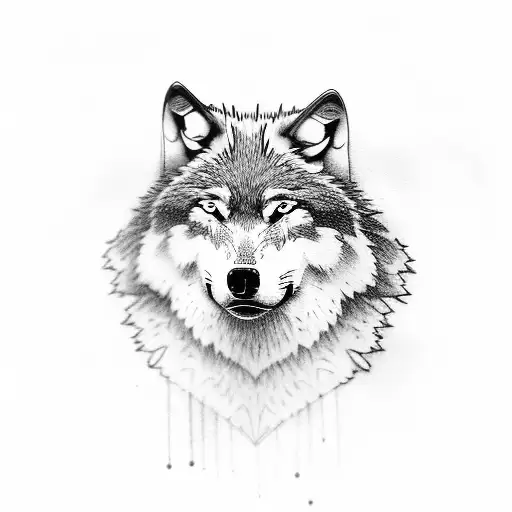 Wolf With Trees In The Back