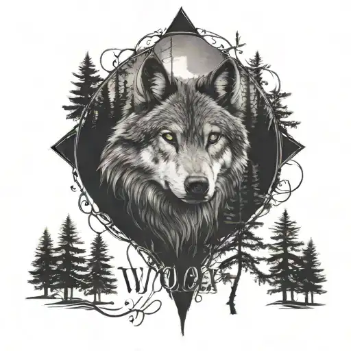 Wolf In A Dark Forest With The Name Of My Calg