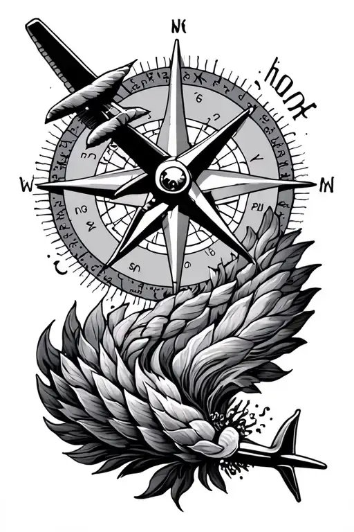 Airplane And Compass Rose Growing