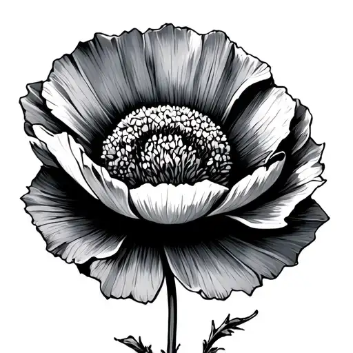 Sun And Poppy Flower